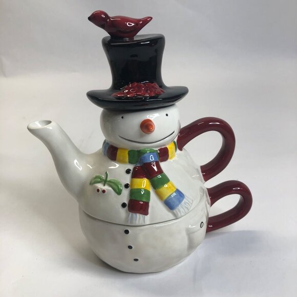 Oneida SnowMates Tea for One Hand Painted Teapot & Cup New Open Box - Picture 11 of 14